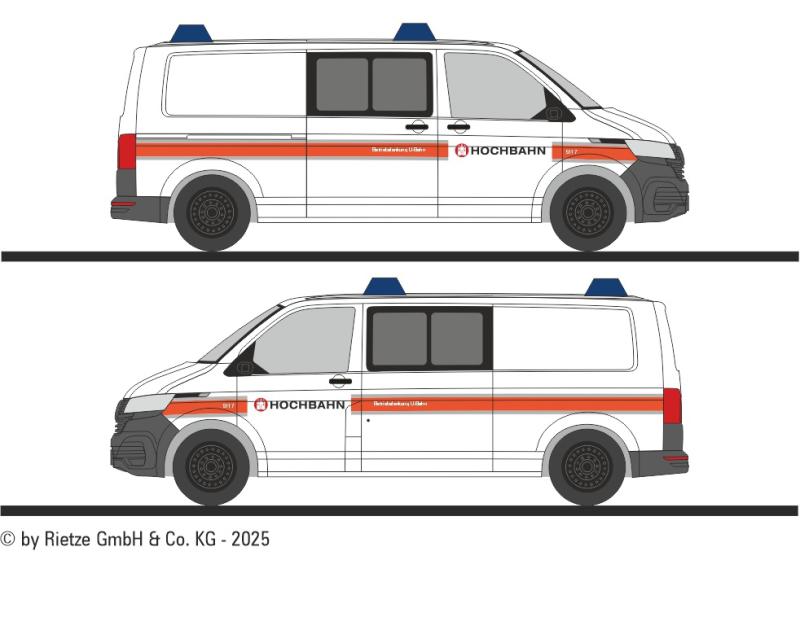VW T6.1 Wagen 5117 "Hochbahn Hamburg" Betriebslenkung U-Bahn